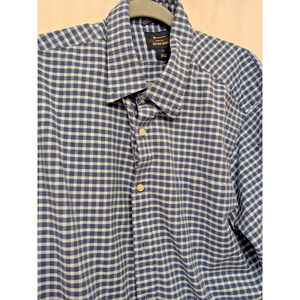 Members Mark Size XL Men’s Stretch Oxford Shirt Blue Checkered nice!
